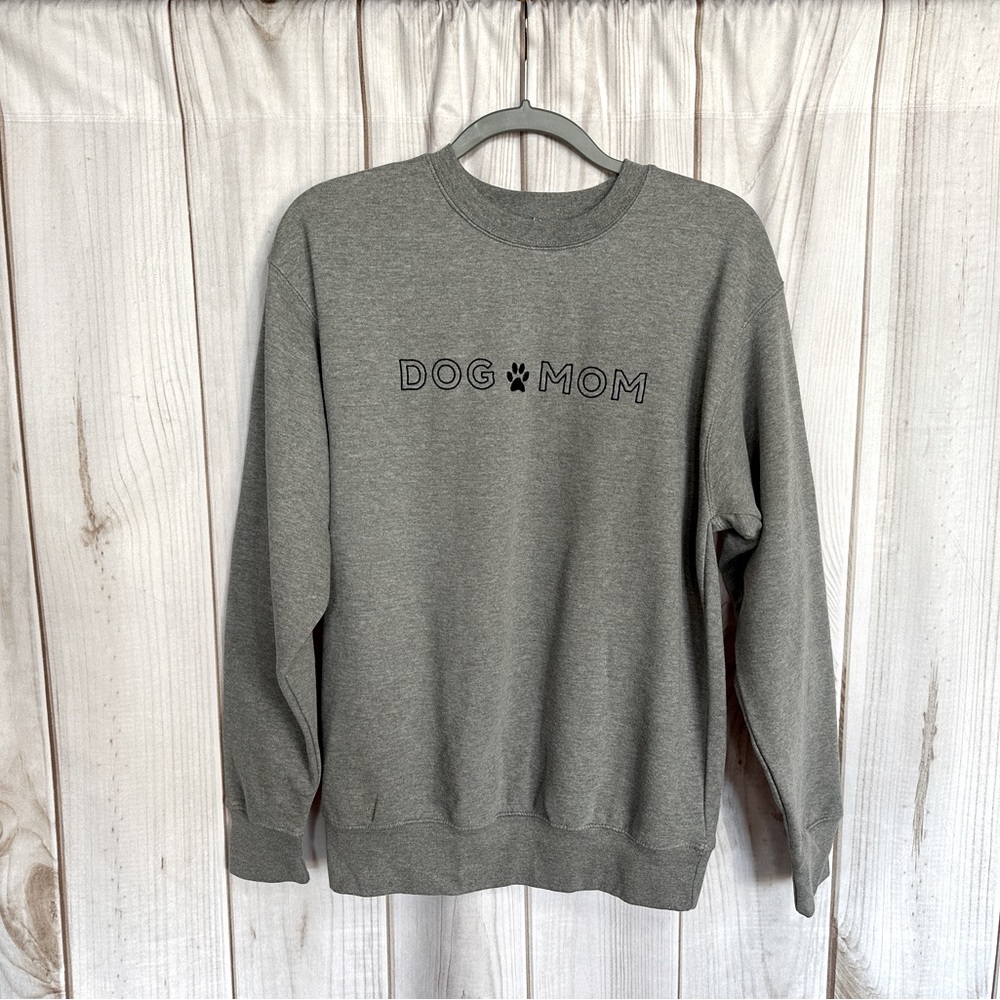 NWOT - Dog Mom Embroidered Premium Cotton Sweatshirt